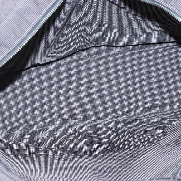 HERMES Her Line MM Hand Bag Canvas Gray Silver Auth 140108