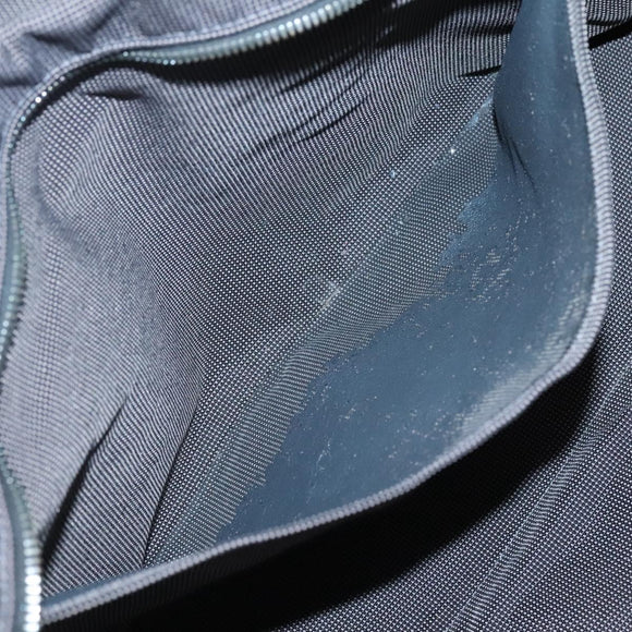 HERMES Her Line MM Hand Bag Canvas Gray Silver Auth 140108