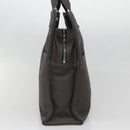 HERMES Her Line MM Hand Bag Canvas Gray Silver Auth 140108-4