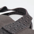 HERMES Her Line MM Hand Bag Canvas Gray Silver Auth 140108-8