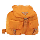 PRADA Backpack Nylon Orange Silver Auth 140110-1