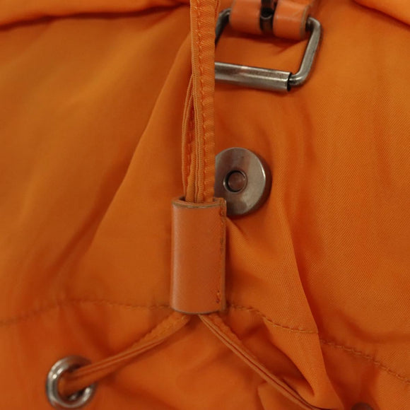 PRADA Backpack Nylon Orange Silver Auth 140110