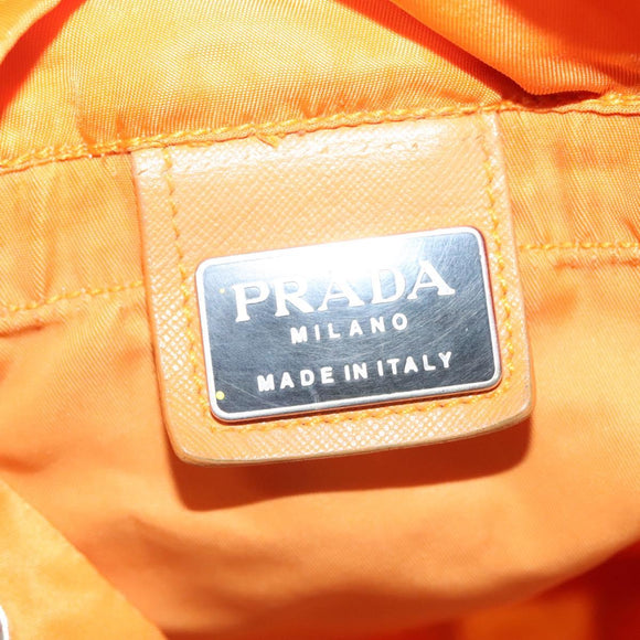 PRADA Backpack Nylon Orange Silver Auth 140110