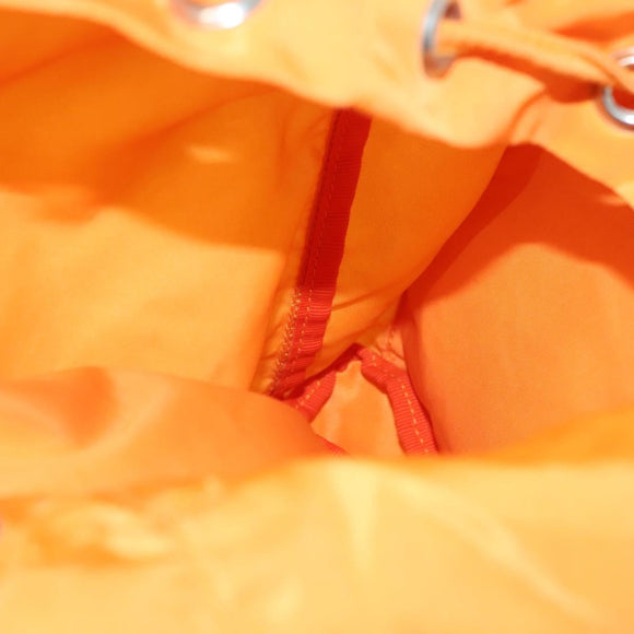 PRADA Backpack Nylon Orange Silver Auth 140110