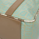 FENDI Zucchino Canvas Hand Bag Coated Canvas Peppermint Gold Auth 140112-10
