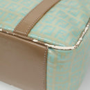 FENDI Zucchino Canvas Hand Bag Coated Canvas Peppermint Gold Auth 140112-12
