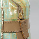 FENDI Zucchino Canvas Hand Bag Coated Canvas Peppermint Gold Auth 140112-14