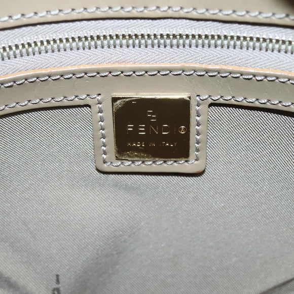 FENDI Zucchino Canvas Hand Bag Coated Canvas Peppermint Gold Auth 140112