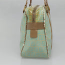 FENDI Zucchino Canvas Hand Bag Coated Canvas Peppermint Gold Auth 140112-5