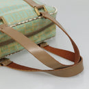 FENDI Zucchino Canvas Hand Bag Coated Canvas Peppermint Gold Auth 140112-7