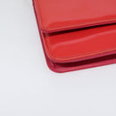 CHANEL Chain Shoulder Wallet Enamel Pink Silver CC Auth 140117-8