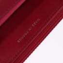 CHANEL Chain Shoulder Wallet Enamel Pink Silver CC Auth 140117-20