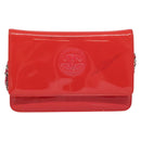 CHANEL Chain Shoulder Wallet Enamel Pink Silver CC Auth 140117-13