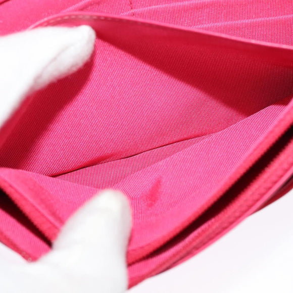 CHANEL Chain Shoulder Wallet Enamel Pink Silver CC Auth 140117