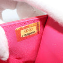 CHANEL Chain Shoulder Wallet Enamel Pink Silver CC Auth 140117-12