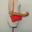 CHANEL Chain Shoulder Wallet Enamel Pink Silver CC Auth 140117-25