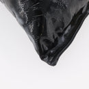 CHANEL Chain Shoulder Bag Patent leather Black Silver CC Auth 140118-9