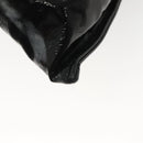 CHANEL Chain Shoulder Bag Enamel Black Silver CC Auth 140118-13