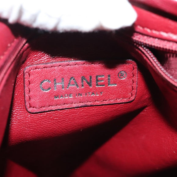 CHANEL Chain Shoulder Bag Enamel Black Silver CC Auth 140118