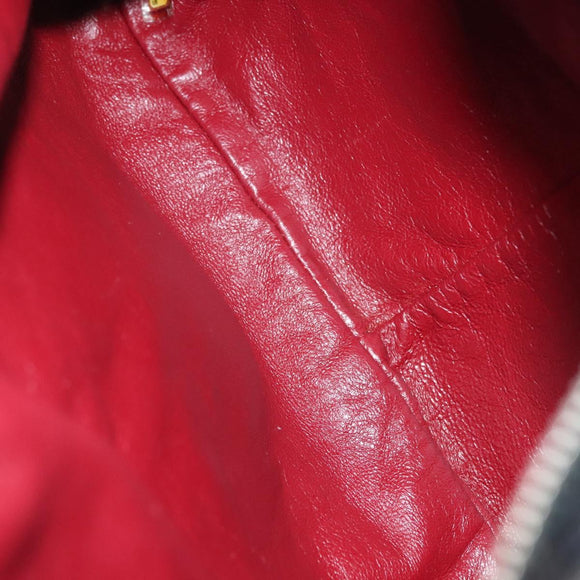 CHANEL Chain Shoulder Bag Enamel Black Silver CC Auth 140118