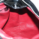 CHANEL Chain Shoulder Bag Enamel Black Silver CC Auth 140118-18