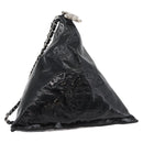 CHANEL Chain Shoulder Bag Patent leather Black Silver CC Auth 140118-1