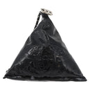 CHANEL Chain Shoulder Bag Patent leather Black Silver CC Auth 140118-13