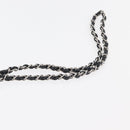 CHANEL Chain Shoulder Bag Patent leather Black Silver CC Auth 140118-14