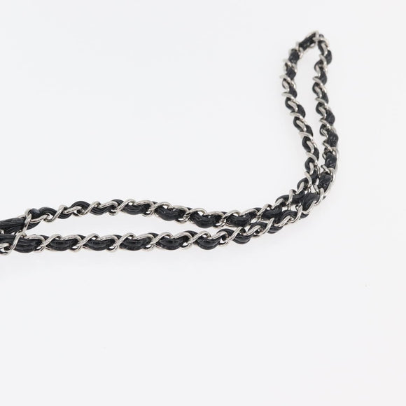 CHANEL Chain Shoulder Bag Patent leather Black Silver CC Auth 140118