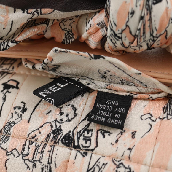 CHANEL Chain Shoulder Bag Silk Pink Gold CC Auth 140122V