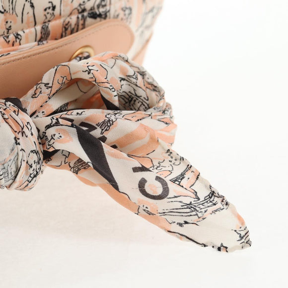 CHANEL Chain Shoulder Bag Silk Pink Gold CC Auth 140122V