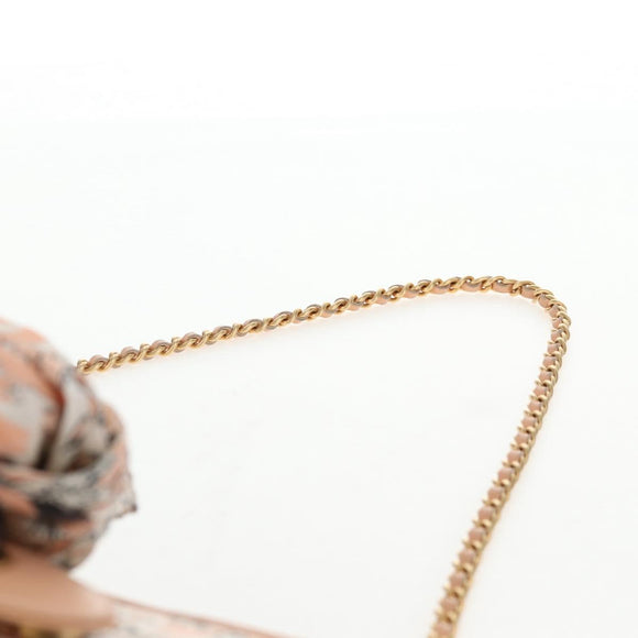 CHANEL Chain Shoulder Bag Silk Pink Gold CC Auth 140122V