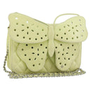 CHANEL Matelasse Chain Shoulder Bag Lamb Skin LIme Green Silver CC Auth 140123V-1