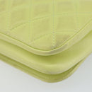 CHANEL Matelasse Chain Shoulder Bag Lamb Skin LIme Green Silver CC Auth 140123V-12