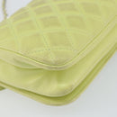 CHANEL Matelasse Chain Shoulder Bag Lamb Skin LIme Green Silver CC Auth 140123V-13