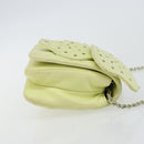 CHANEL Matelasse Chain Shoulder Bag Lamb Skin LIme Green Silver CC Auth 140123V-4