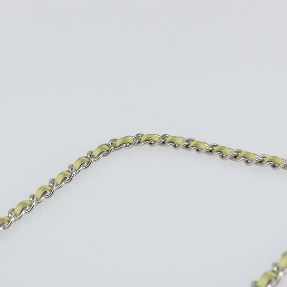 CHANEL Matelasse Chain Shoulder Bag Lamb Skin LIme Green Silver CC Auth 140123V