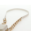 CHANEL Chain Matelasse Shoulder Bag Lamb Skin White Gold CC Auth 140124M-16
