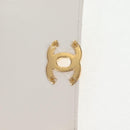 CHANEL Chain Matelasse Shoulder Bag Lamb Skin White Gold CC Auth 140124M-22