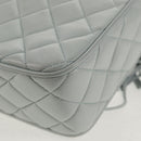 CHANEL Matelasse Chain Shoulder Bag Lamb Skin Light Blue Gold CC Auth 140125V-18