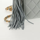 CHANEL Matelasse Chain Shoulder Bag Lamb Skin Light Blue Gold CC Auth 140125V-20