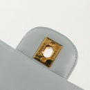 CHANEL Matelasse Chain Shoulder Bag Lamb Skin Light Blue Gold CC Auth 140125V-22