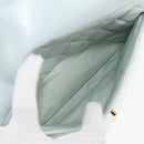 CHANEL Matelasse Chain Shoulder Bag Lamb Skin Light Blue Gold CC Auth 140125V-23