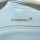 CHANEL Matelasse Chain Shoulder Bag Lamb Skin Light Blue Gold CC Auth 140125V-24