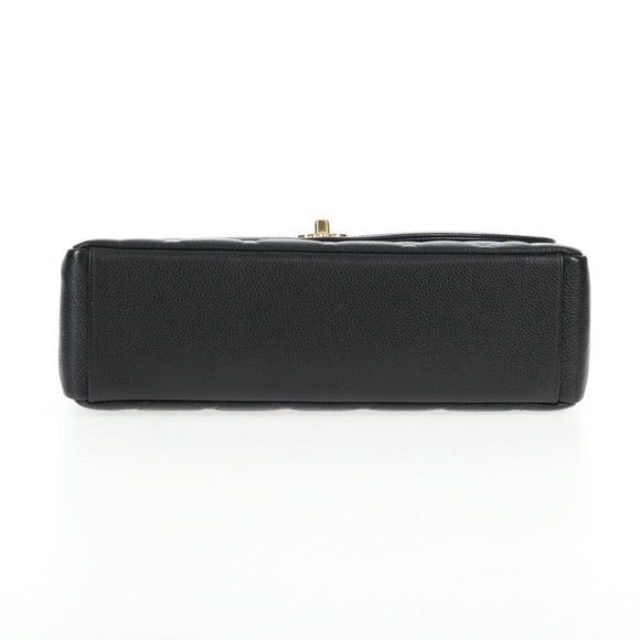 CHANEL Matelasse Diana Chain Shoulder Bag Caviar Skin Black CC Auth 140126SM
