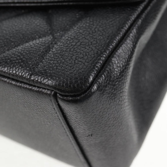 CHANEL Matelasse Diana Chain Shoulder Bag Caviar Skin Black CC Auth 140126SM