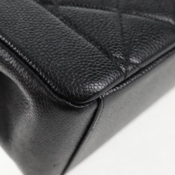 CHANEL Matelasse Diana Chain Shoulder Bag Caviar Skin Black CC Auth 140126SM