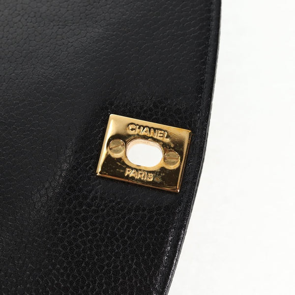 CHANEL Matelasse Diana Chain Shoulder Bag Caviar Skin Black CC Auth 140126SM