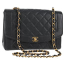 CHANEL Matelasse Diana Chain Shoulder Bag Caviar Skin Black CC Auth 140126SM-1