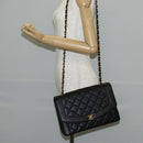 CHANEL Matelasse Diana Chain Shoulder Bag Caviar Skin Black CC Auth 140126SM-28